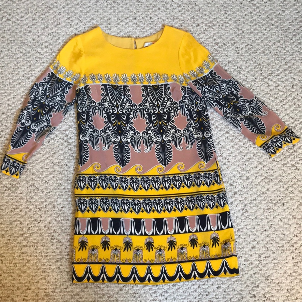 Jcrew 100% silk scroll shift dress